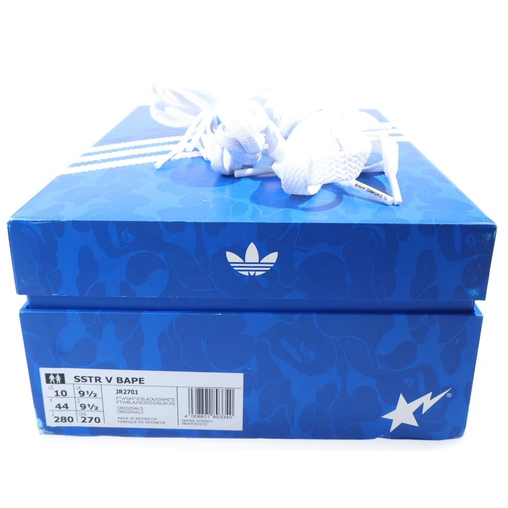 adidas(アディダス) ×A BATHING APE SUPERSTAR V BAPE アベイシングエイプ スーパースター V ローカットスニーカー ホワイト US10/28cm JR2701