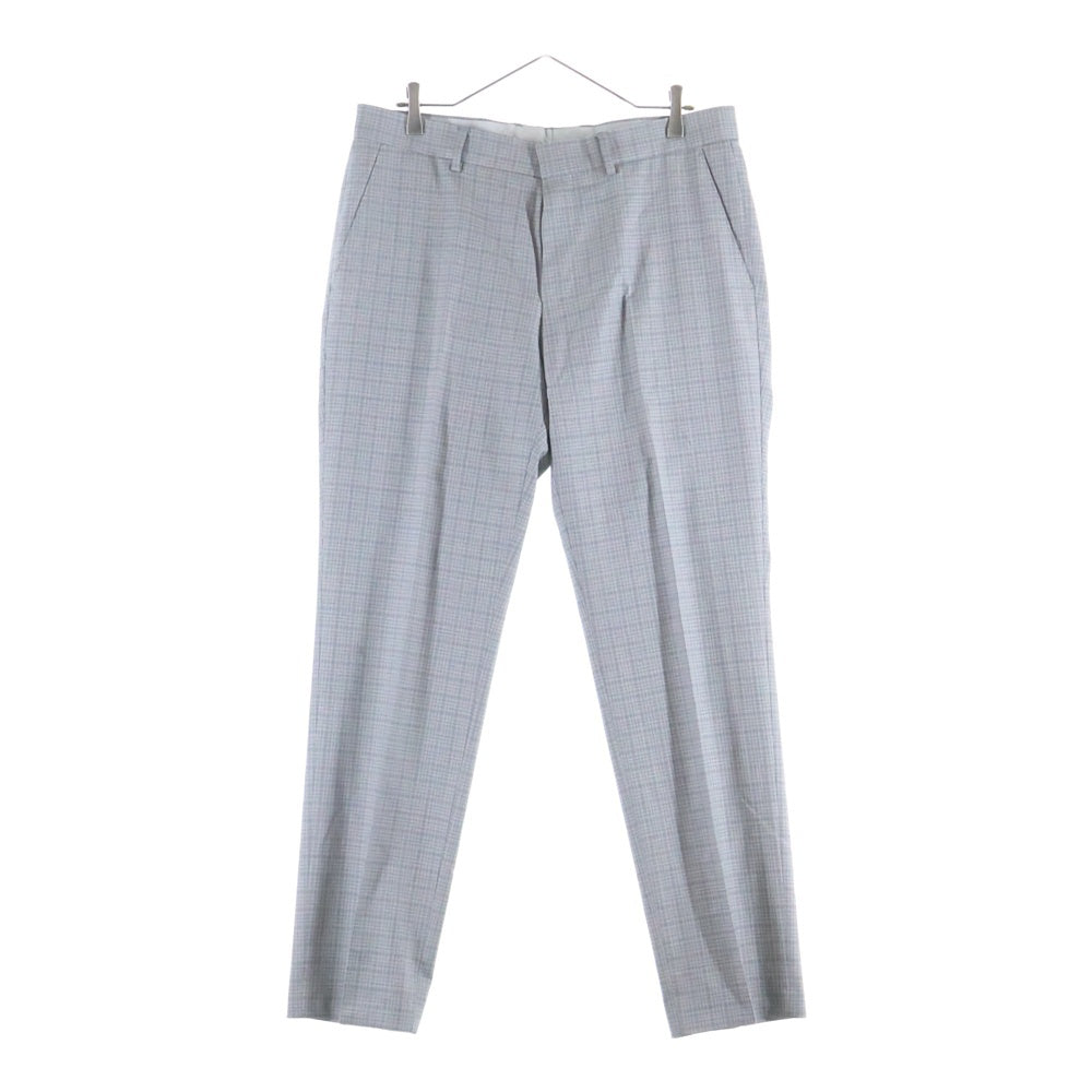 HUGO BOSS(ヒューゴボス) ウール ウィンドウペンチェック 2Bテーラードジャケット センタープレス スラックスパンツ セットアップ グレー