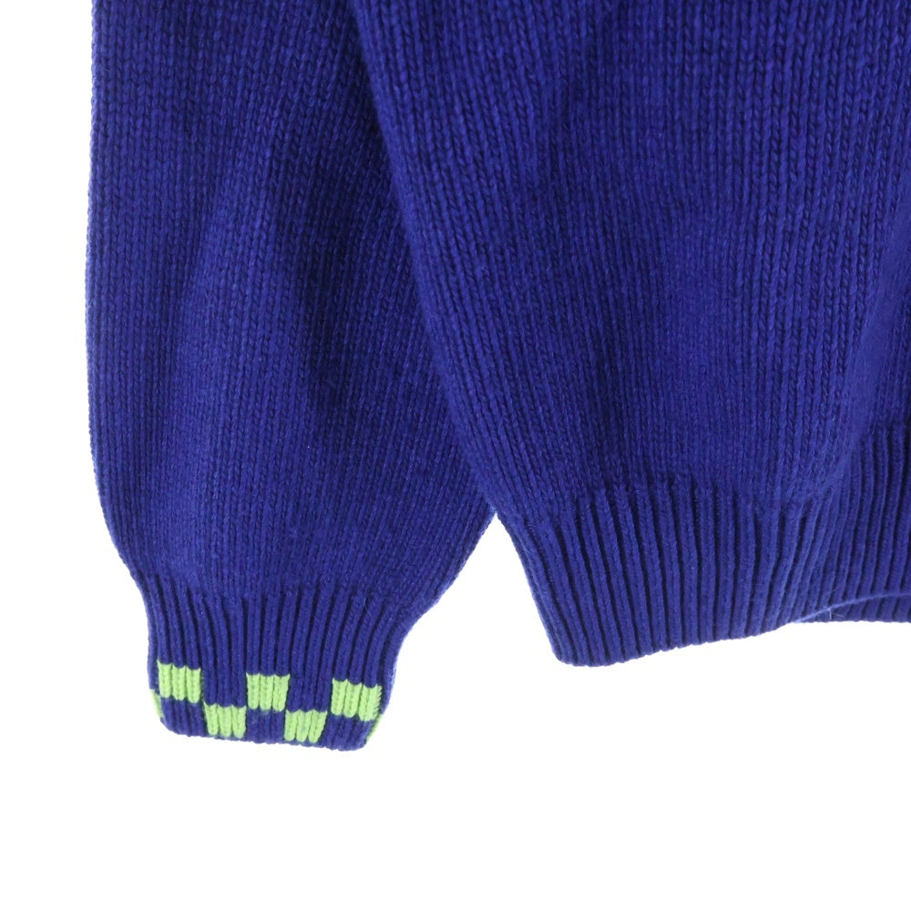 LOUIS VUITTON(ルイヴィトン) 21SS カシミヤ混 ダミエ Vネックニット セーター ブルー RM211 ZRS HKN61W