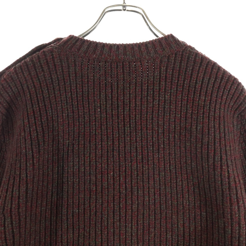 LOUIS VUITTON(ルイヴィトン) カシミヤ混 ショルダーボタン リブニット クルーネックセーター レッド