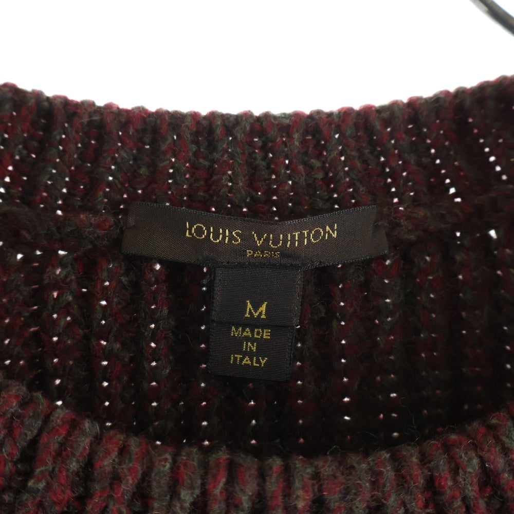 LOUIS VUITTON(ルイヴィトン) カシミヤ混 ショルダーボタン リブニット クルーネックセーター レッド