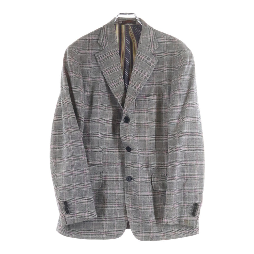 ETRO(エトロ) ウール チェック 2Bテーラードジャケット センタープレス スラックスパンツ セットアップ グレー