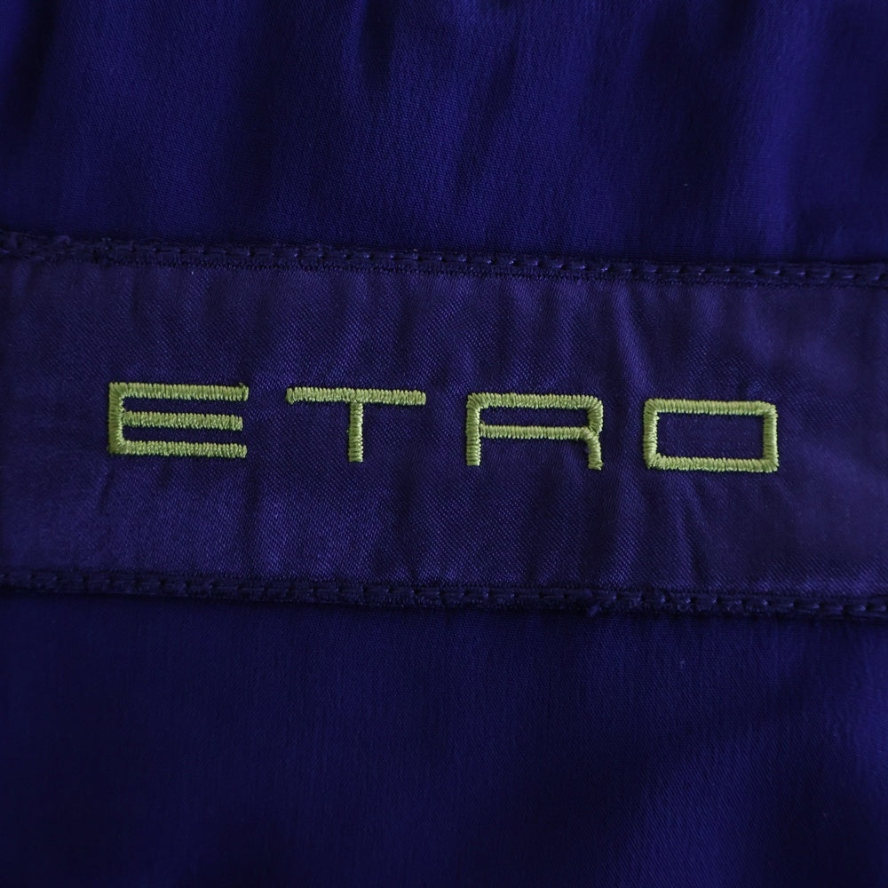 ETRO(エトロ) ウール チェック 2Bテーラードジャケット センタープレス スラックスパンツ シルクベスト 3ピース セットアップ ネイビー