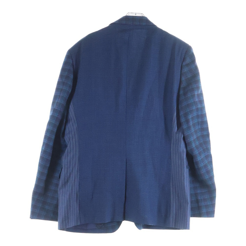 ETRO(エトロ) ウール アームチェック 2Bテーラードジャケット センタープレス スラックスパンツ セットアップ ネイビー