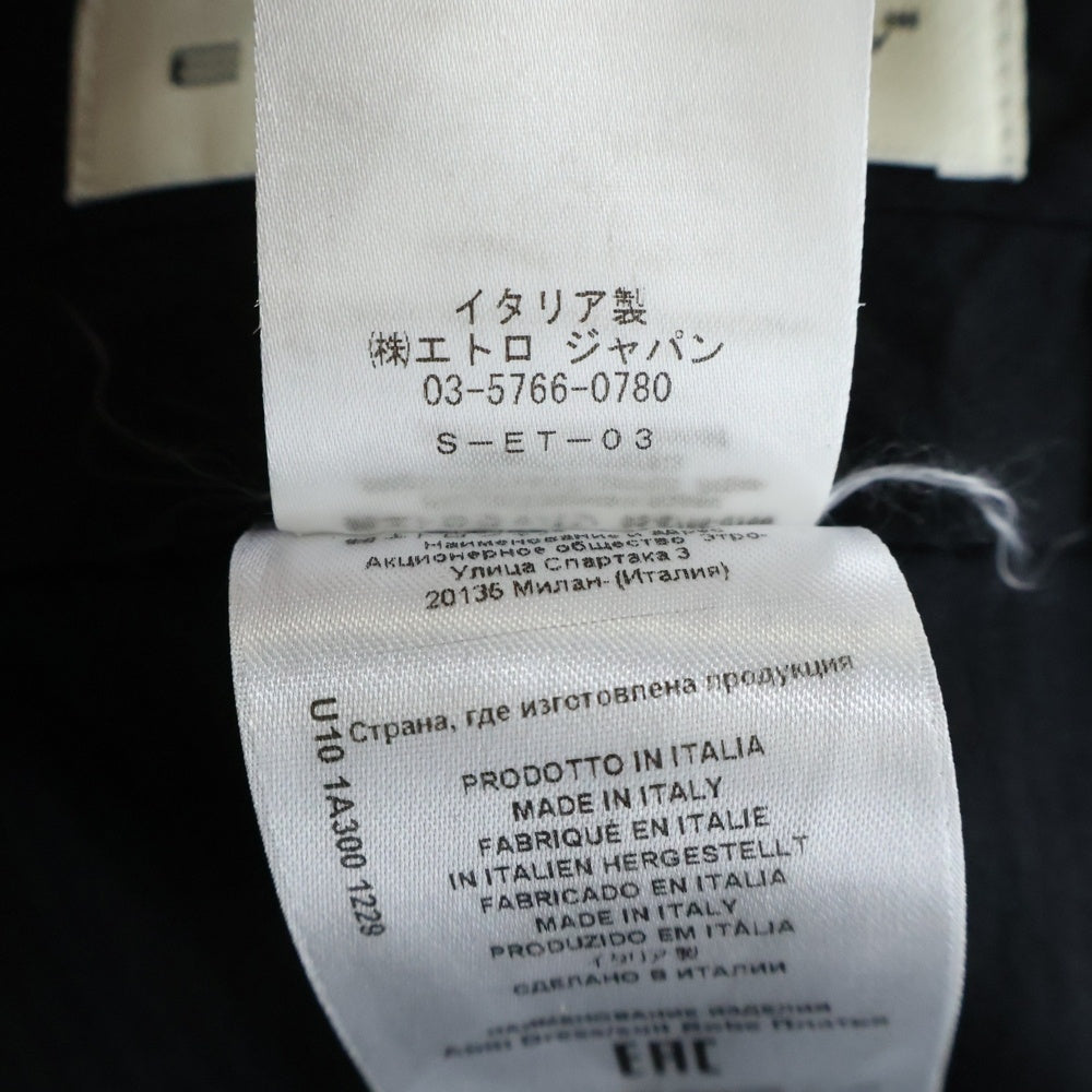 ETRO(エトロ) ウール アームチェック 2Bテーラードジャケット センタープレス スラックスパンツ セットアップ ネイビー