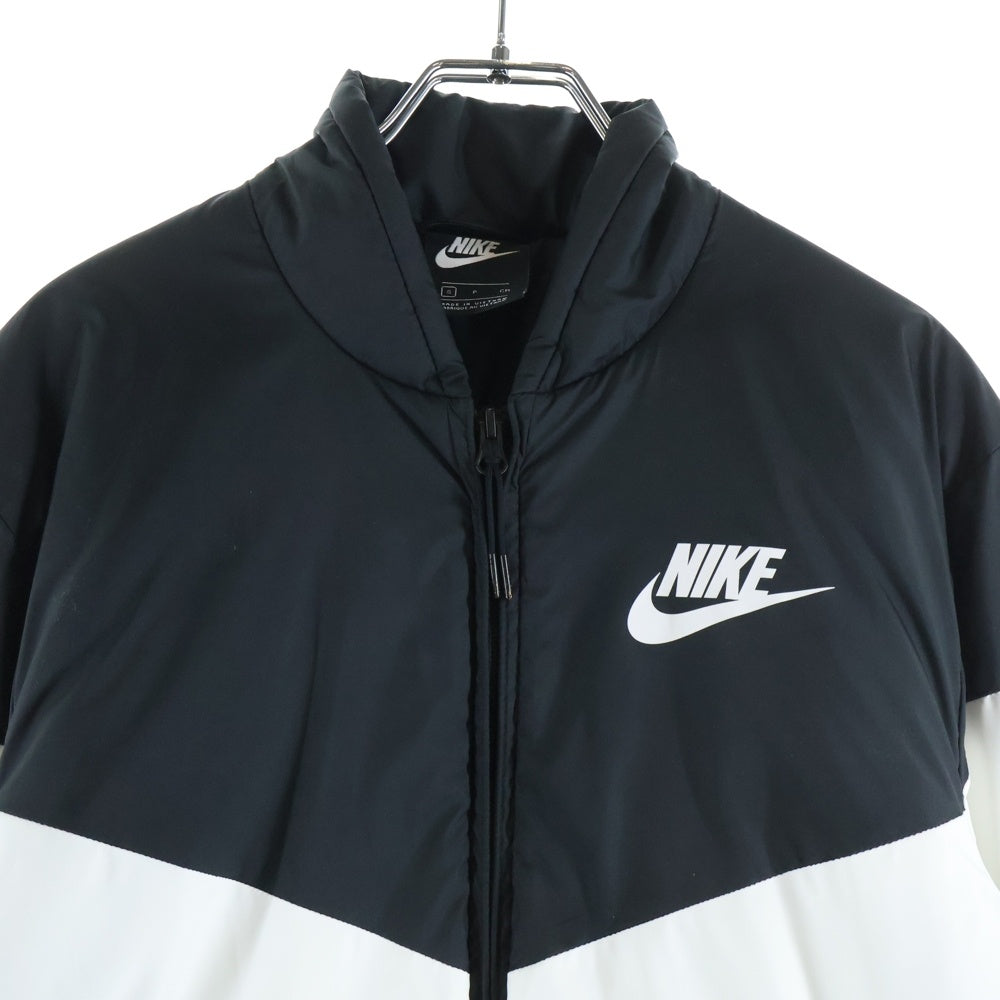 NIKE(ナイキ) NSW SYNTHETIC FILL FZ ナイロン ロゴプリント ジップアップジャケット ブラック/ホワイト CD9235-010