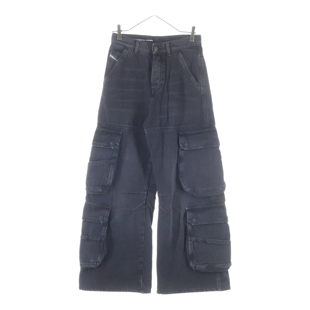 DIESEL(ディーゼル) D-SIRE-CARGO-S マルチポケット ボタンフライ デニムカーゴパンツ レディース ブラック A11871