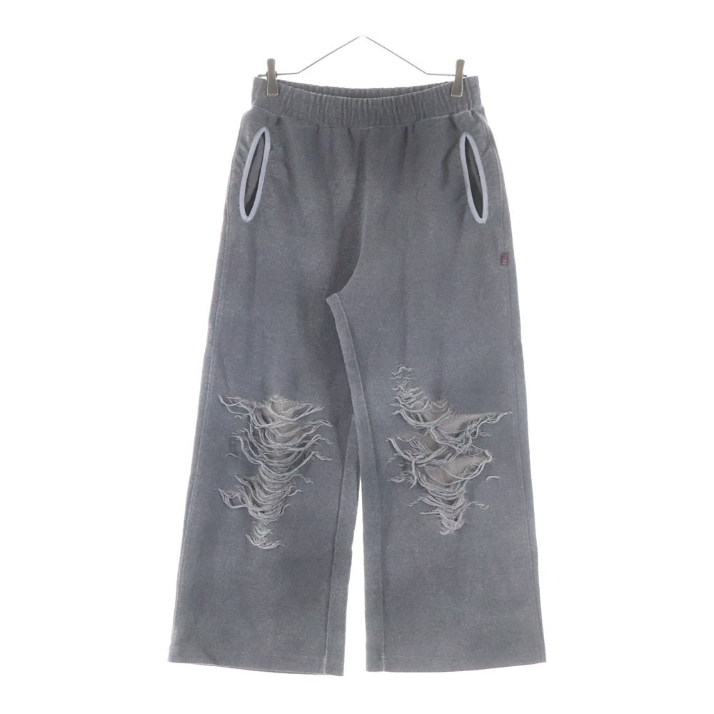 DIESEL(ディーゼル) 25SS P-PERCY クラッシュ加工 マルチポケット ドローストリング スウェットパンツ レディース ブラック A18218