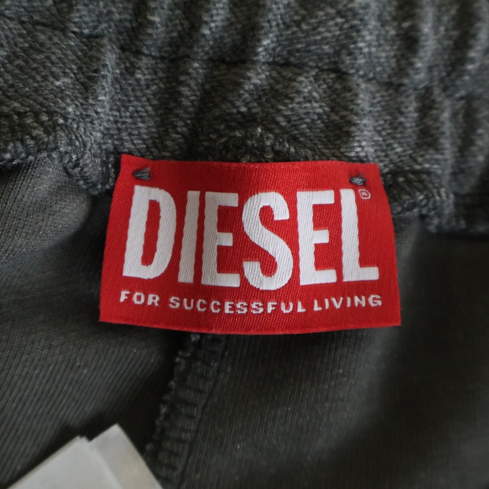 DIESEL(ディーゼル) 25SS P-PERCY クラッシュ加工 マルチポケット ドローストリング スウェットパンツ レディース ブラック A18218