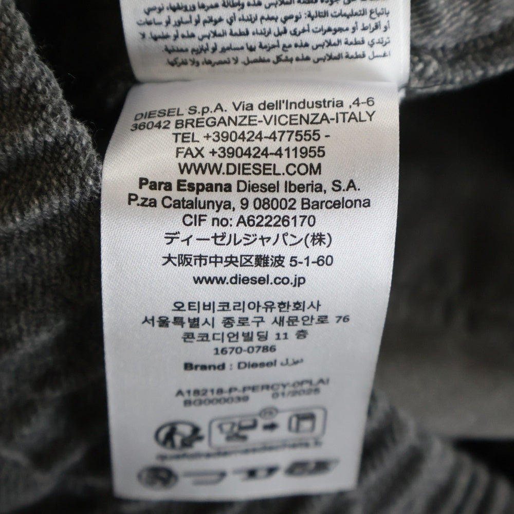 DIESEL(ディーゼル) 25SS P-PERCY クラッシュ加工 マルチポケット ドローストリング スウェットパンツ レディース ブラック A18218