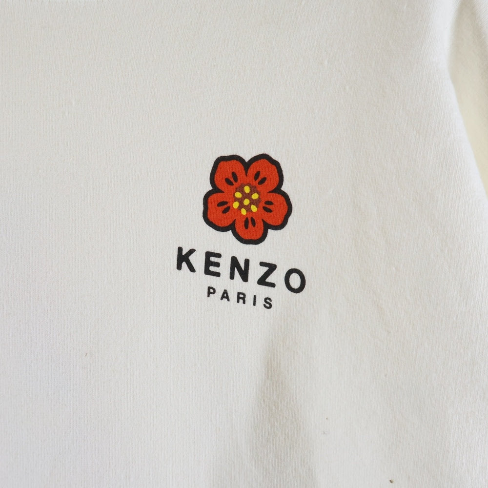 KENZO(ケンゾー) 22SS BOKE FLOWER ボケ フラワー ロゴデザイン フーデッド スウェット パーカー ホワイト FC55SW460CMI