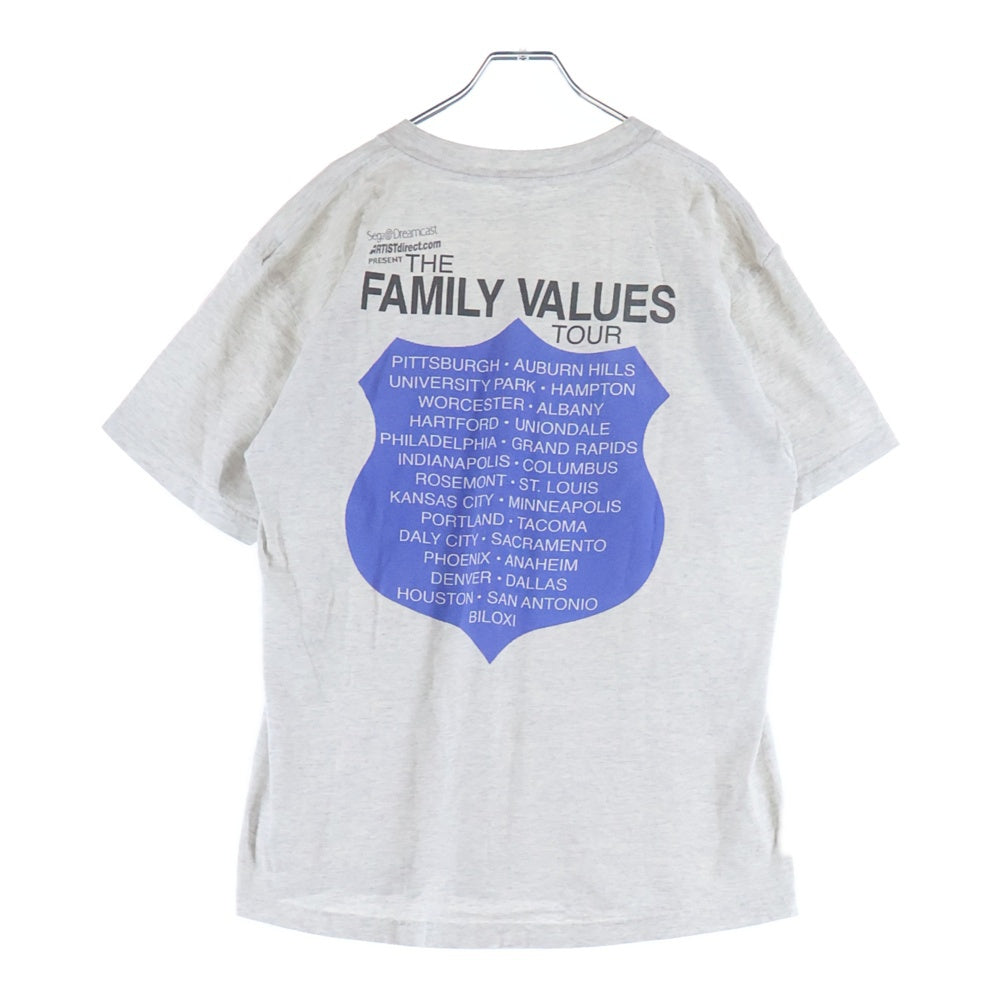 VINTAGE(ヴィンテージ) 90S VINTAGE 1999 THE FAMILY VALUES TOUR TEE ヴィンテージ ザファミリーバリューズツアー 両面プリントTシャツ 半袖クルーネックカットソー グレー