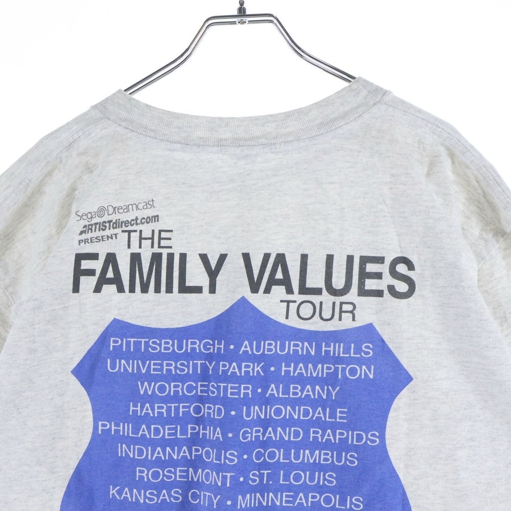 VINTAGE(ヴィンテージ) 90S VINTAGE 1999 THE FAMILY VALUES TOUR TEE ヴィンテージ ザファミリーバリューズツアー 両面プリントTシャツ 半袖クルーネックカットソー グレー