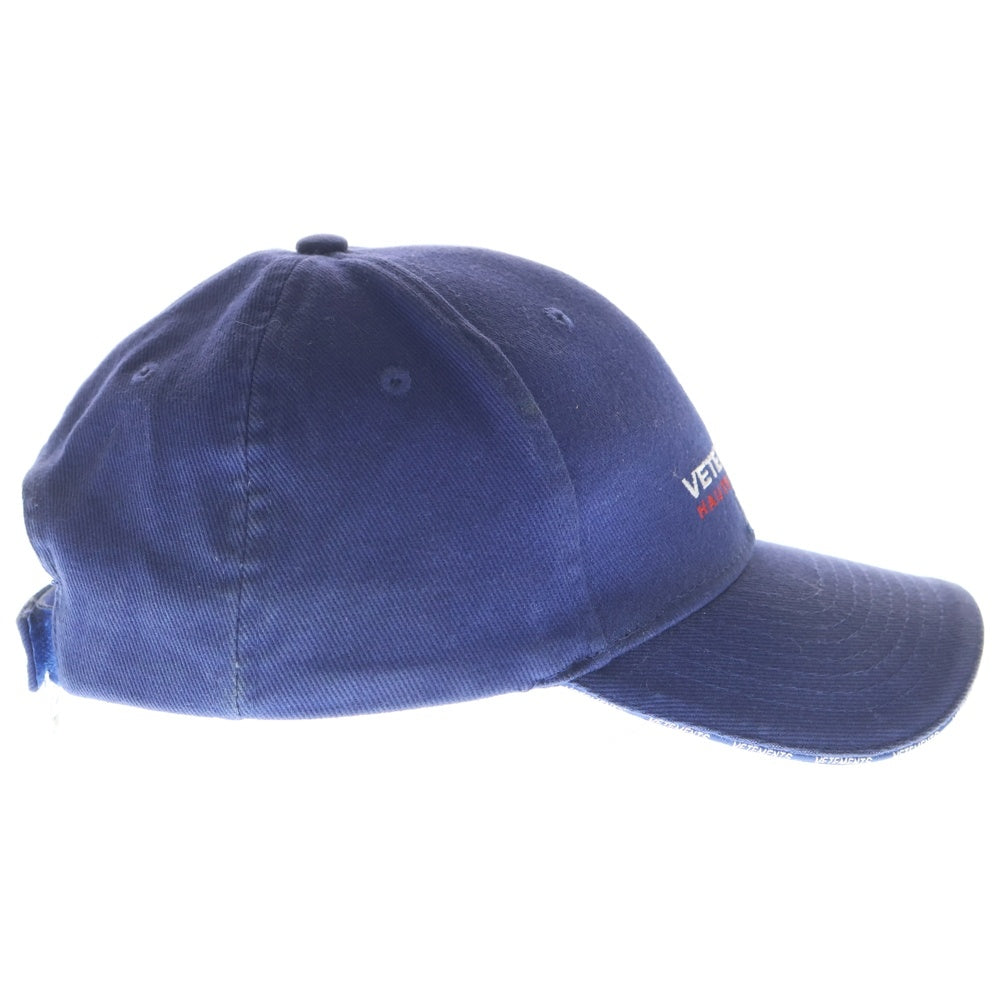 VETEMENTS(ヴェトモン) 18SS HAUTE COUTURE CAP オートクチュール 6パネル ベースボールキャップ 帽子 ブルー WSS18AC16