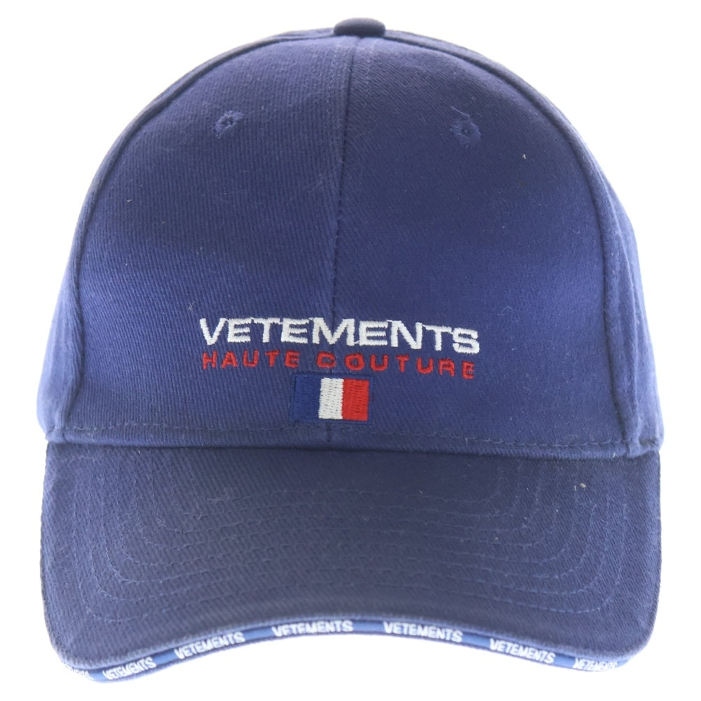 VETEMENTS(ヴェトモン) 18SS HAUTE COUTURE CAP オートクチュール 6パネル ベースボールキャップ 帽子 ブルー WSS18AC16