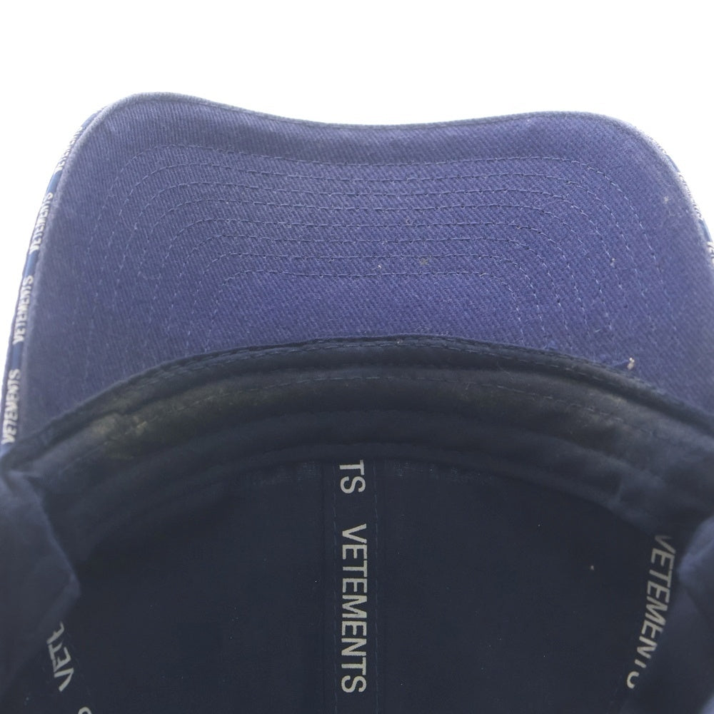 VETEMENTS(ヴェトモン) 18SS HAUTE COUTURE CAP オートクチュール 6パネル ベースボールキャップ 帽子 ブルー WSS18AC16