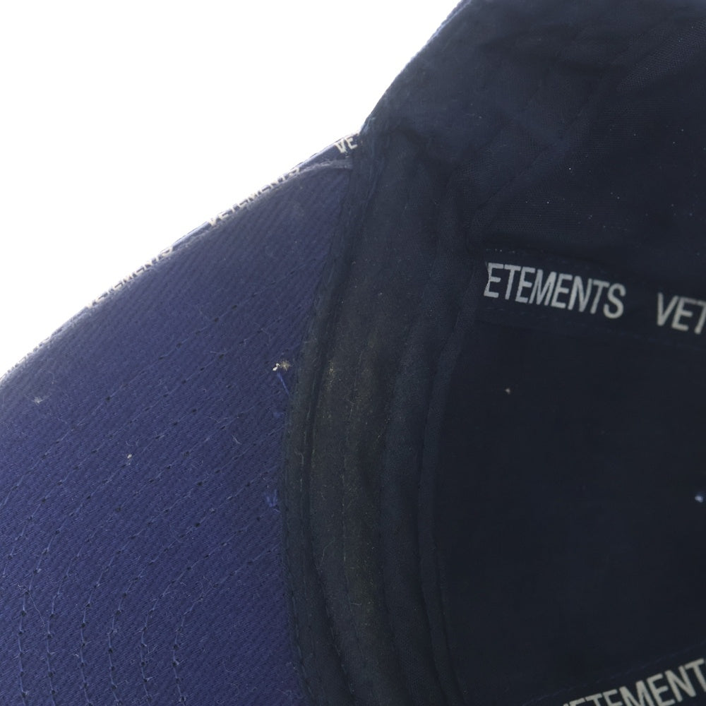 VETEMENTS(ヴェトモン) 18SS HAUTE COUTURE CAP オートクチュール 6パネル ベースボールキャップ 帽子 ブルー WSS18AC16