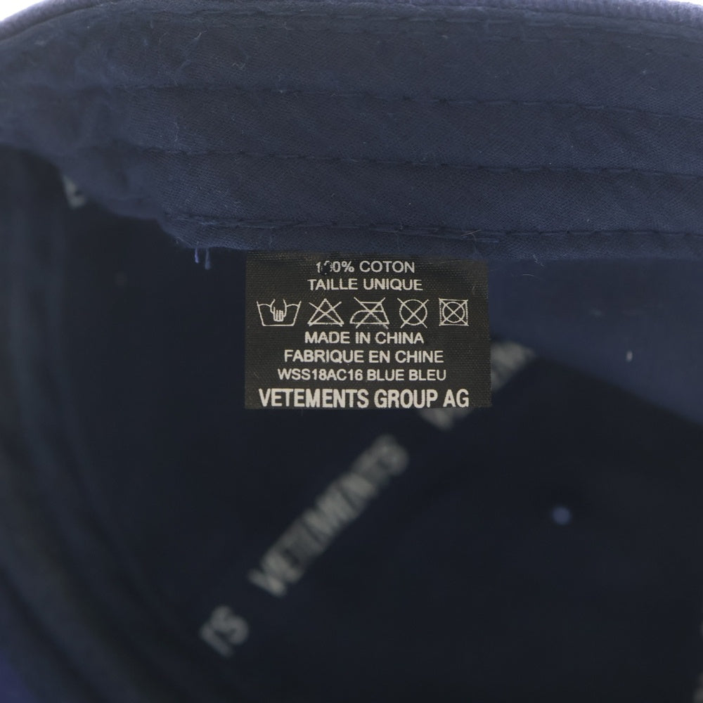 VETEMENTS(ヴェトモン) 18SS HAUTE COUTURE CAP オートクチュール 6パネル ベースボールキャップ 帽子 ブルー WSS18AC16