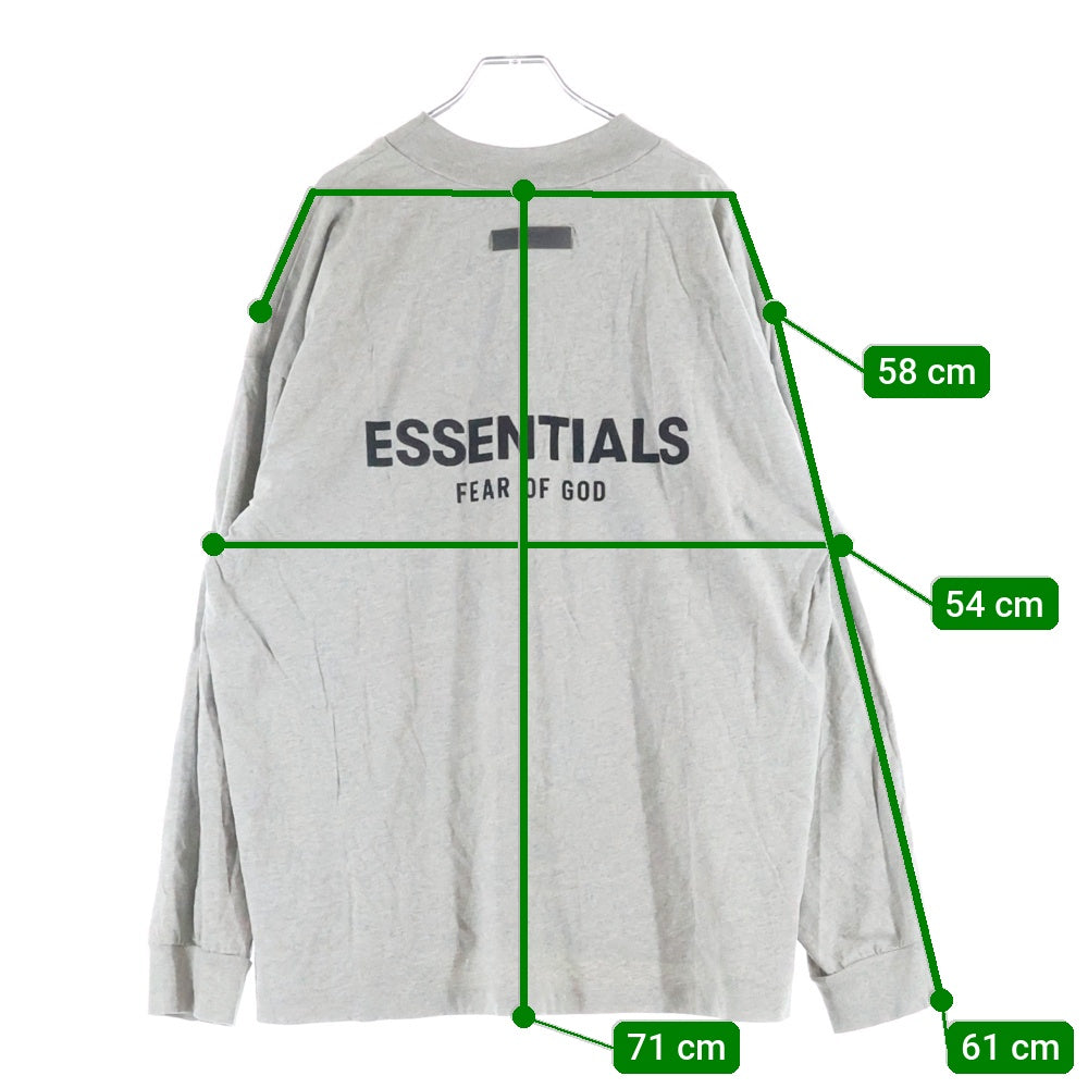 FEAR OF GOD ESSENTIALS(フィアオブゴッド エッセンシャルズ) ロゴ刺繍 クルーネック長袖Tシャツ カットソー グレー