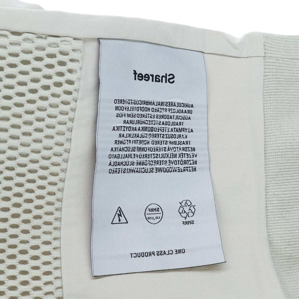 SHAREEF(シャリーフ) メッシュ切り替え クルーネック半袖ナイロンTシャツ カットソー グレー 21535030