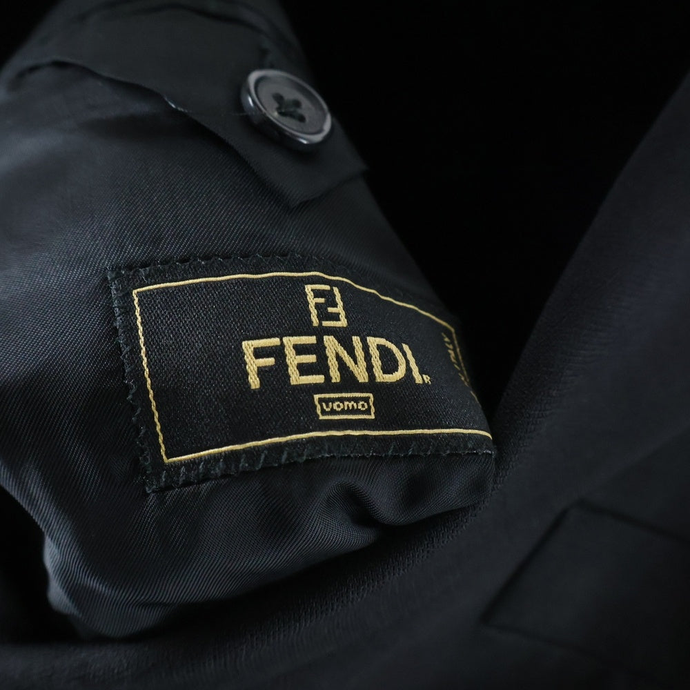 FENDI(フェンディ) セットアップスーツ レーヨン混 シングルテーラードジャケット スラックスパンツ ブラック 3110