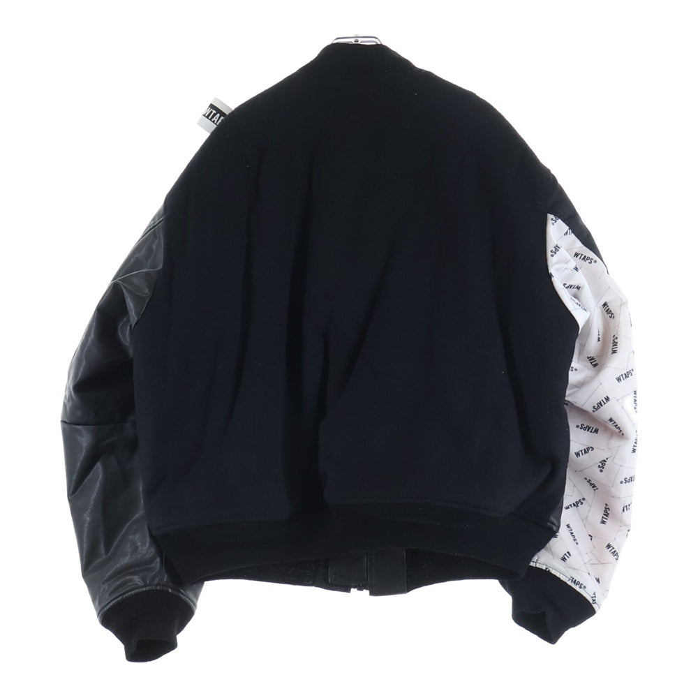 WTAPS(ダブルタップス) 19AW ×NEIGHBORHOOD W1 VE JACKET ネイバーフッド 異素材切替 MA-1 フライトジャケット ブラック 192BRNHD-JKM02S