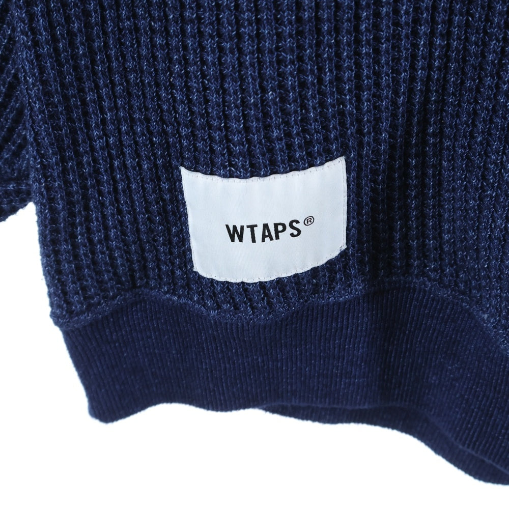 WTAPS(ダブルタップス) 22SS ワッフル クルーネック オーバーサイズ コットンニット セーター インディゴ 221ATDT-CSM36