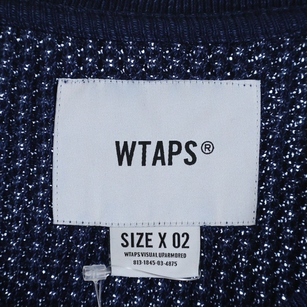 WTAPS(ダブルタップス) 22SS ワッフル クルーネック オーバーサイズ コットンニット セーター インディゴ 221ATDT-CSM36
