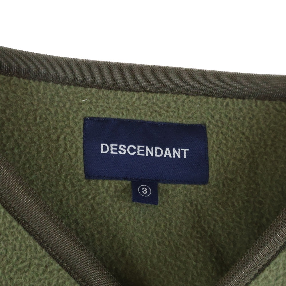 DESCENDANT(ディセンダント) 22AW KNOT FLEECE CARDIGAN フリース スナップボタンカーディガン グリーン