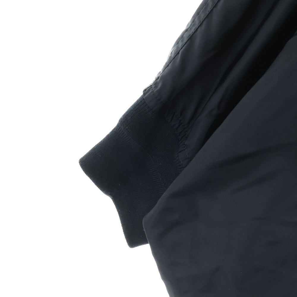 Sacai(サカイ) コットン ナイロン クロップドスリーブ ダブルジップアップ フーデッド ブルゾン ジャケット レディース ブラック 21-05577