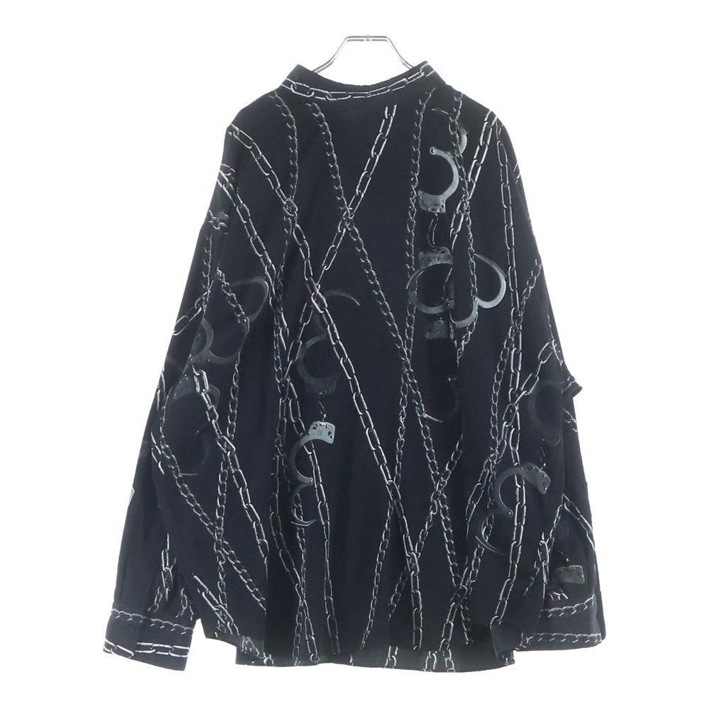 LAD MUSICIAN(ラッドミュージシャン) CHAIN AND HANDCUFF BACK FRONT SHIRT チェーンアンドハンドカフ バックフロント 長袖シャツ ブラック 2120-123