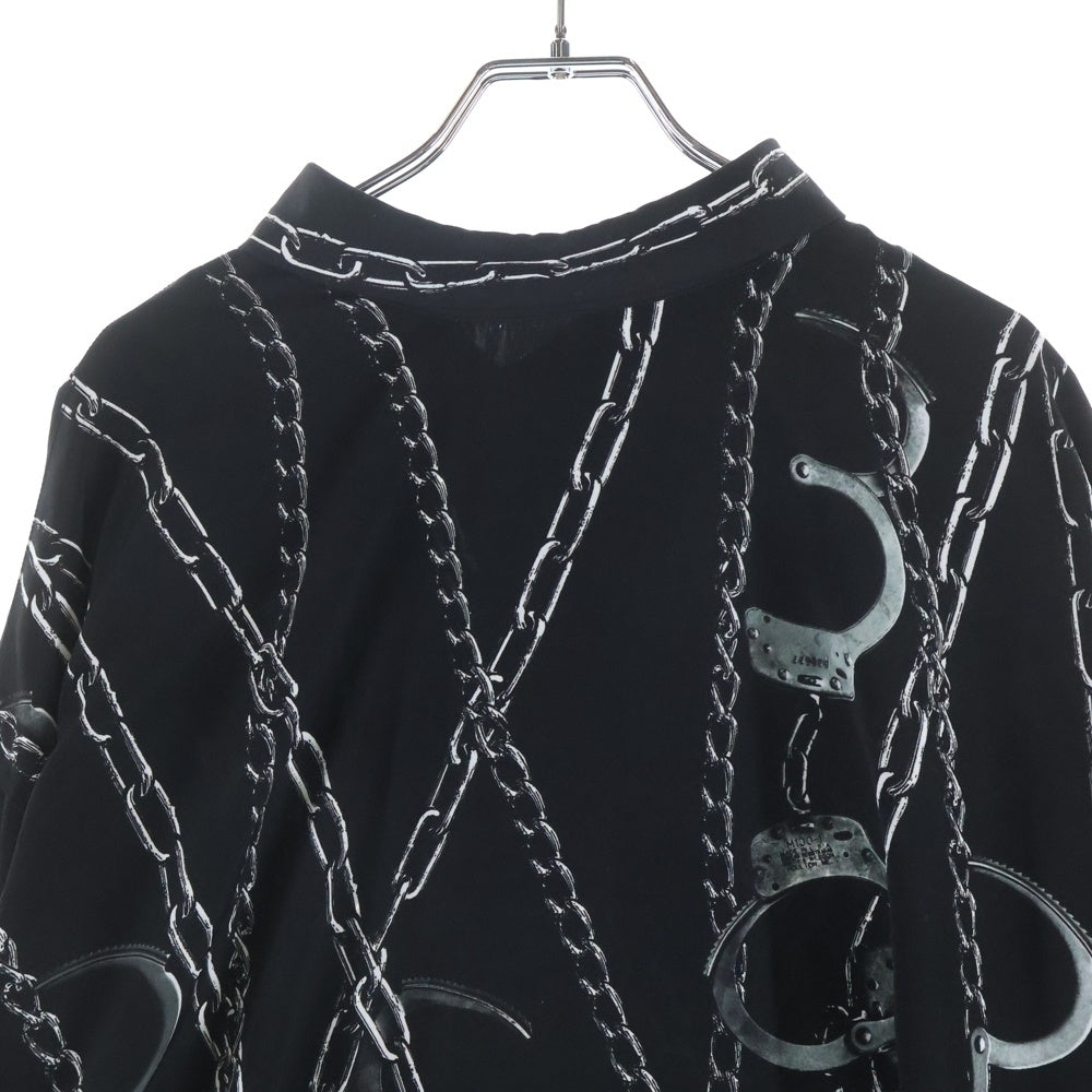 LAD MUSICIAN(ラッドミュージシャン) CHAIN AND HANDCUFF BACK FRONT SHIRT チェーンアンドハンドカフ バックフロント 長袖シャツ ブラック 2120-123