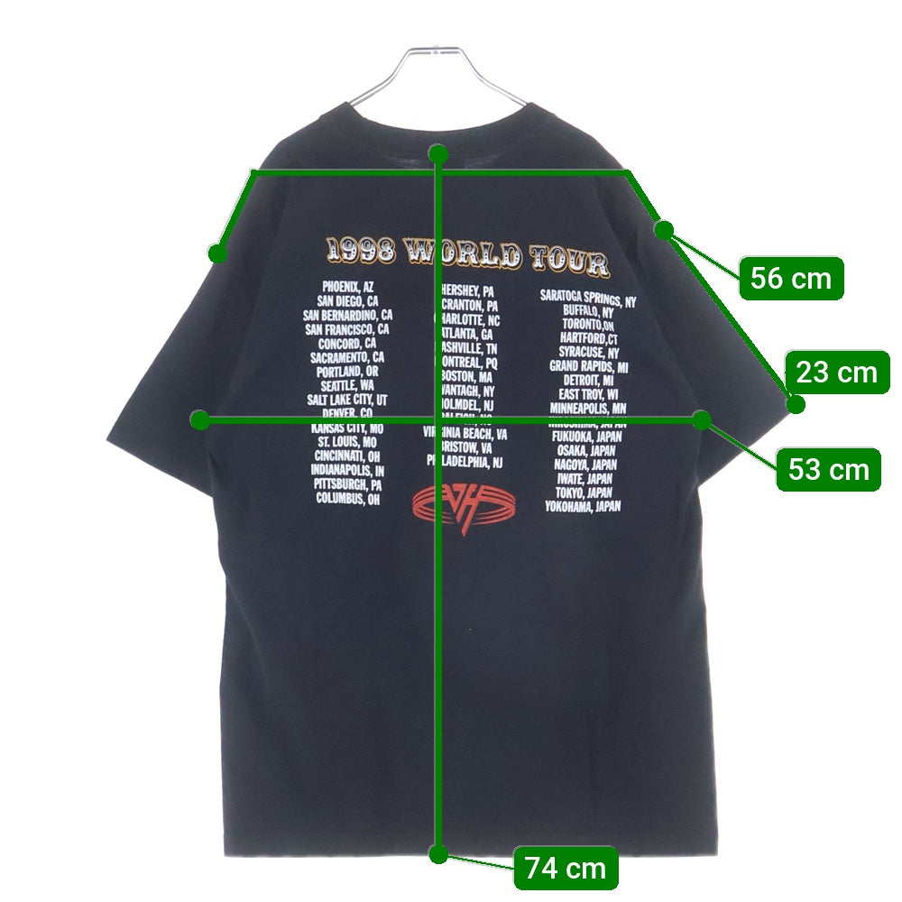 VINTAGE(ヴィンテージ) 90S VINTAGE VAN HALEN III WORLD TOUR 1998 GIANT ヴィンテージ ヴァンヘイレン 両面プリント ワールドツアー 半袖Tシャツ カットソー ブラック