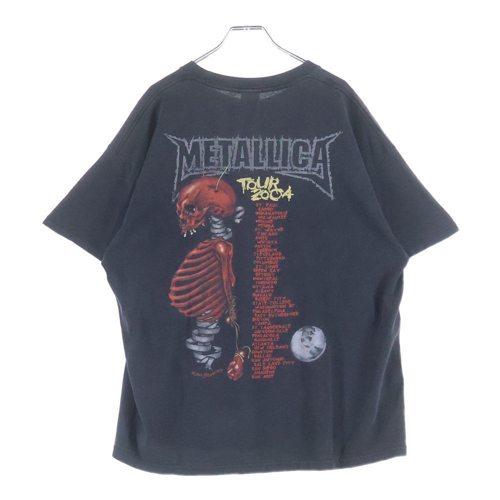 VINTAGE(ヴィンテージ) 00S VINTAGE METALLICA PUSHEAD 2004 MADLY IN ANGER WITH THE WORLD TOUR TENNESSEE RIVER メタリカ パスヘッド 両面プリント ワールドツアー半袖Tシャツ