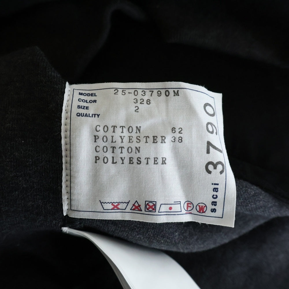 Sacai(サカイ) 25AW SPONGE SWEAT BLOUSON スポンジ スウェット ジップアップ ブルゾンジャケット グレー 25-03790M