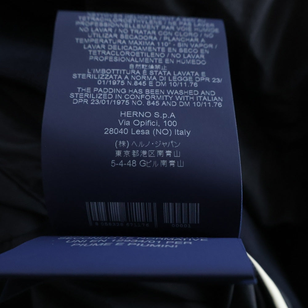 HERNO(ヘルノ) アビエイター ダブルポケット ジップアップ ダウンジャケット ブラック PI010ULE-19288-9200