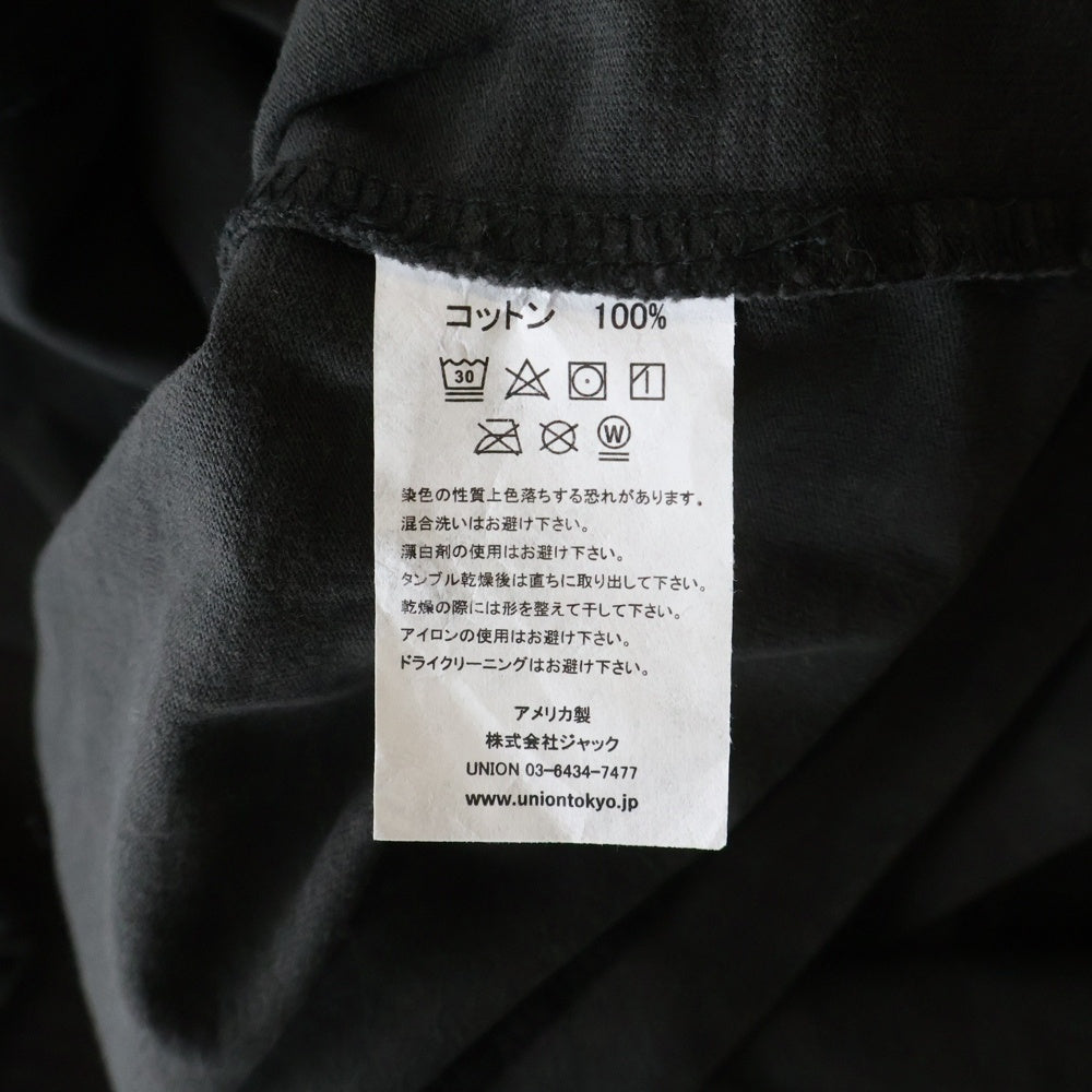 UNION(ユニオン) UPRISE L/S TEE フロントプリント クルーネック 長袖Tシャツ カットソー ブラック