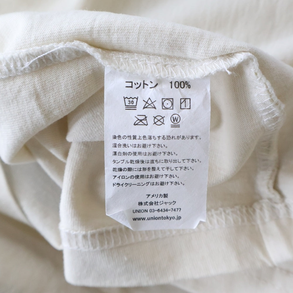 UNION(ユニオン) 91 L/S TEE 両面プリント クルーネック 長袖Tシャツ カットソー アイボリー