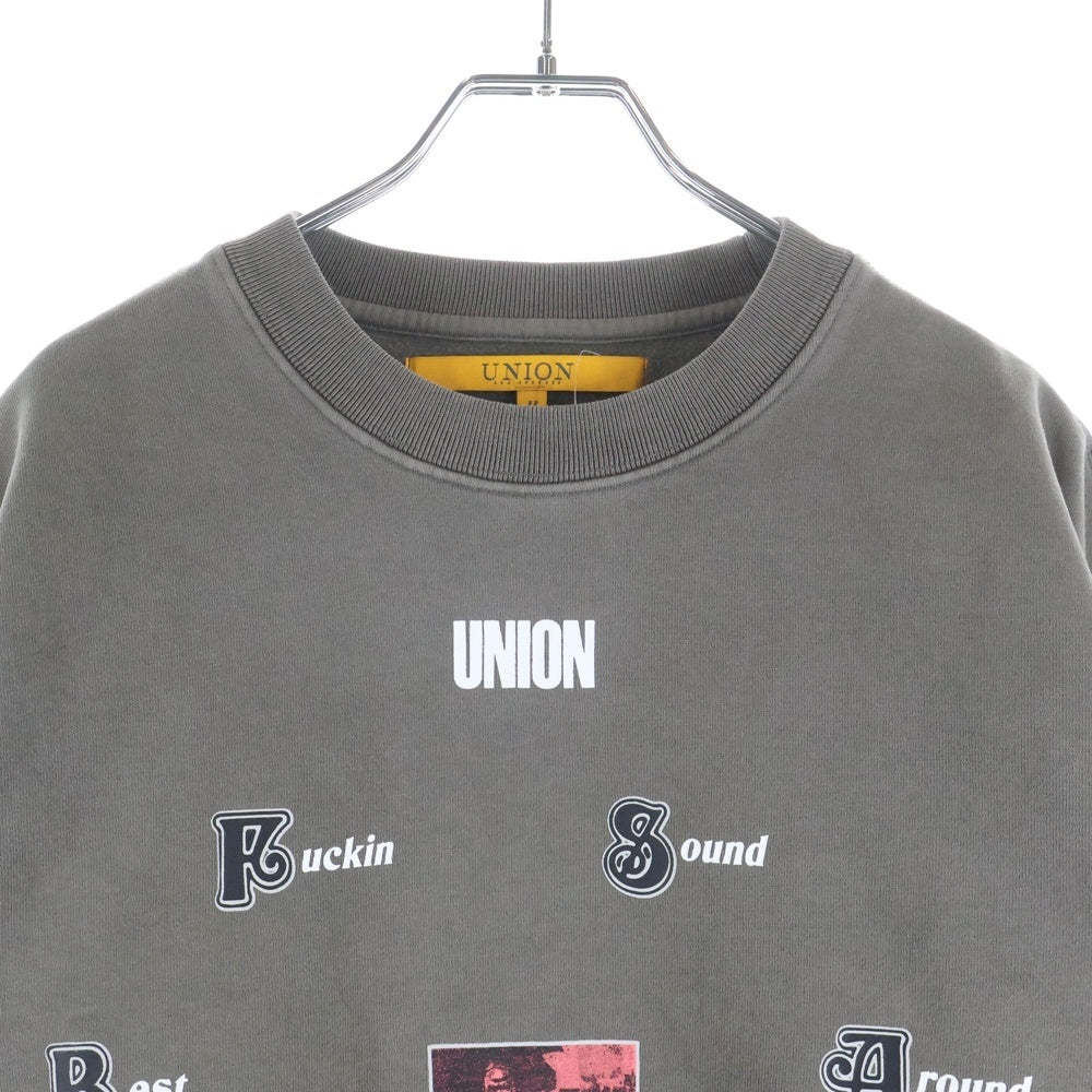 UNION(ユニオン) SOUND CREWNECK サウンド フロントプリント クルーネック スウェット トレーナー チャコールグレー