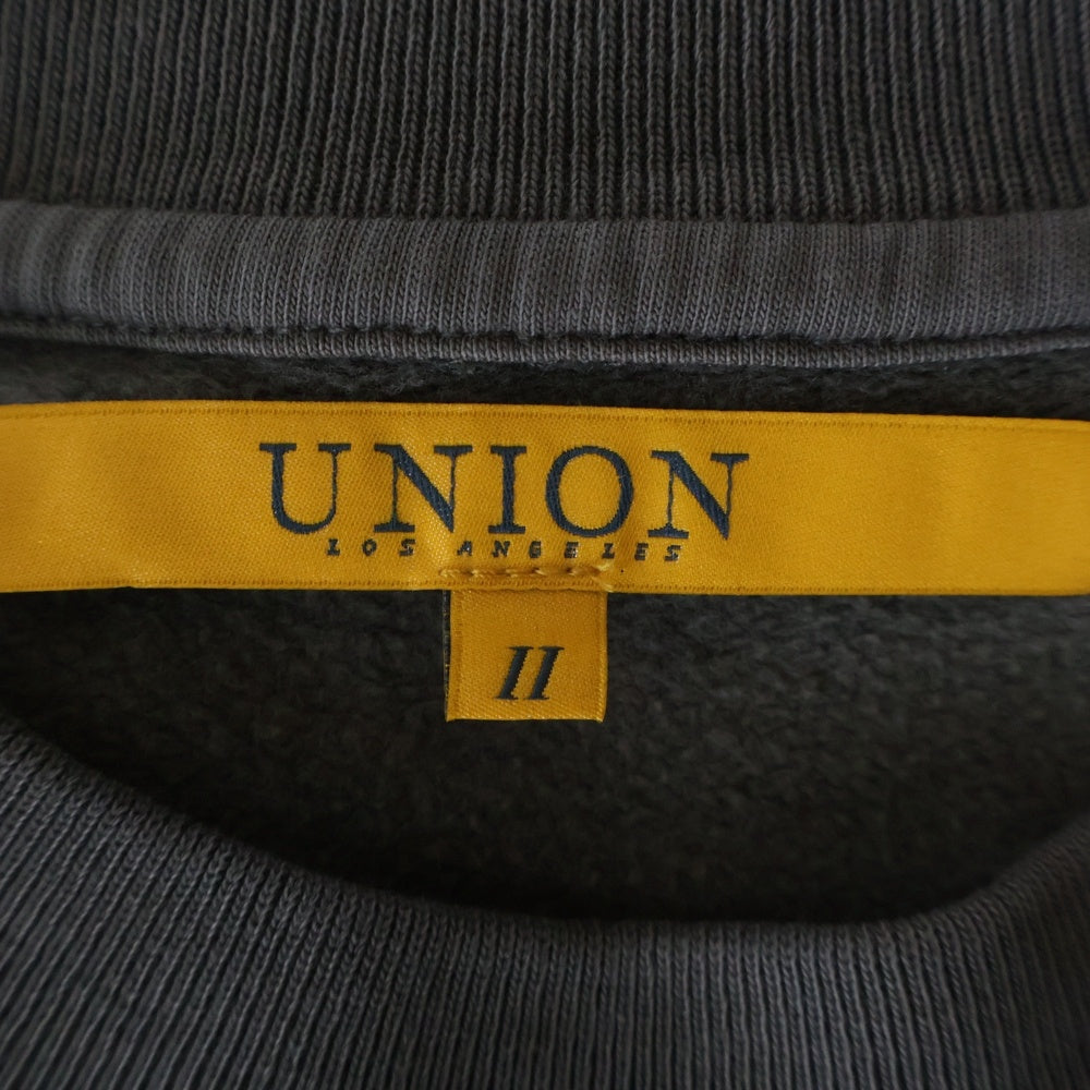 UNION(ユニオン) SOUND CREWNECK サウンド フロントプリント クルーネック スウェット トレーナー チャコールグレー
