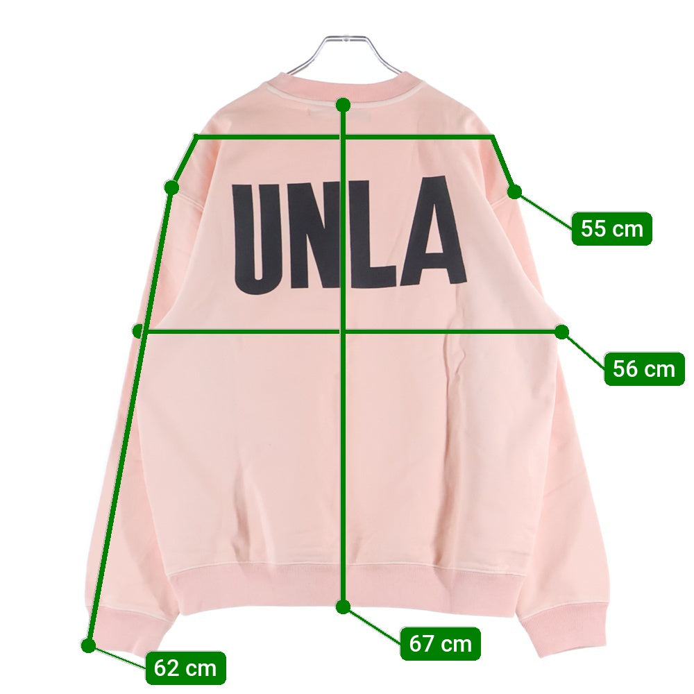 UNION(ユニオン) UNLA CREWNECK 両面プリント クルーネック スウェット トレーナー ピンク