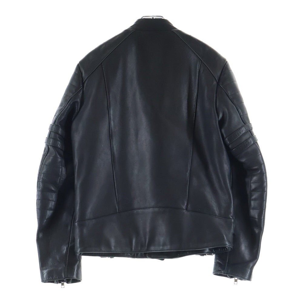 UNUSED(アンユーズド) 15AW カウレザー セミダブルライダース 裏地キルティング レザージャケット 牛革 ブラック US1304