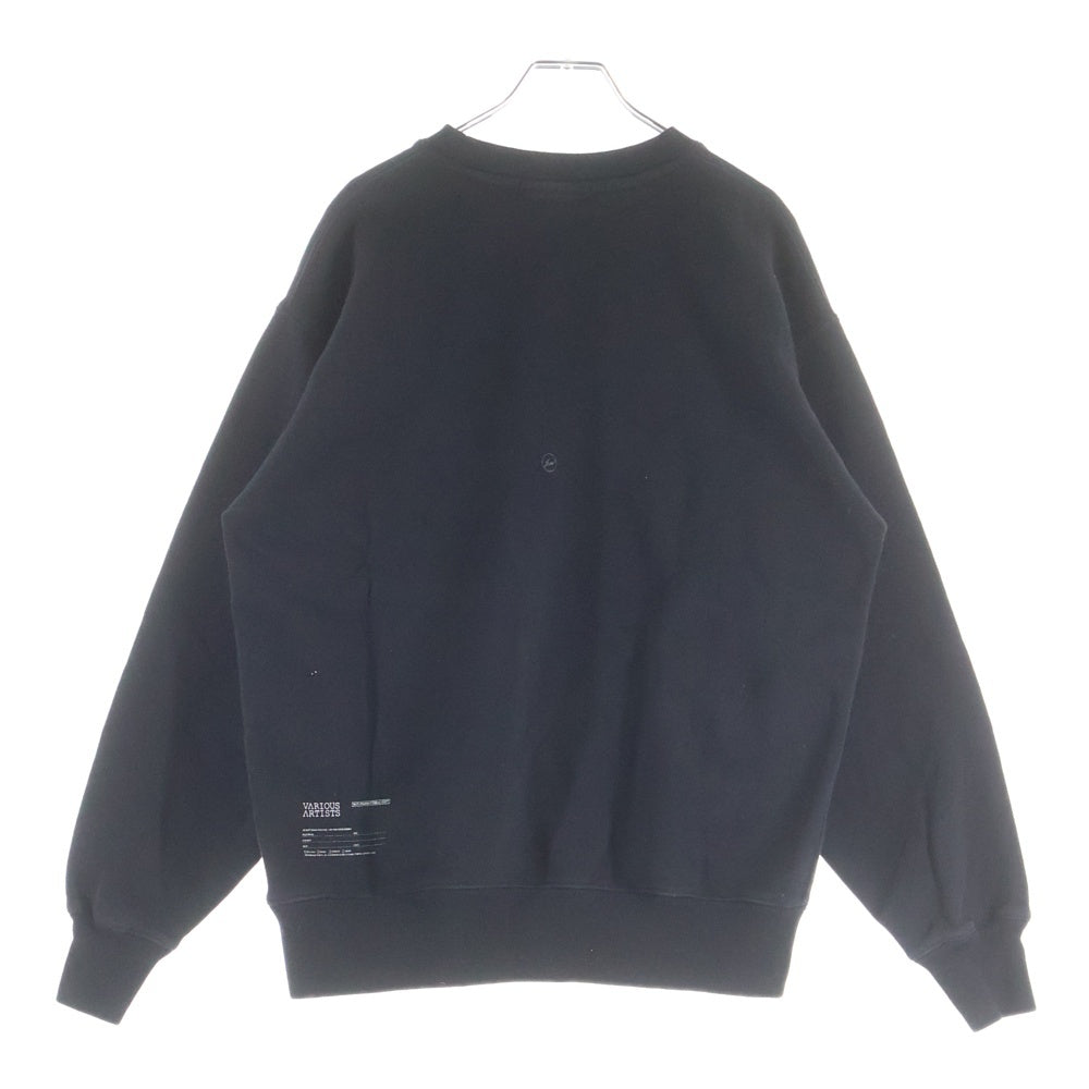 FRAGMENT DESIGN(フラグメントデザイン) ×VARIOUS ARTISTS ヴァリアスアーティスト GUNDAM FRGMT C/N SWEAT ガンダム フロントプリント クルーネックスウェット トレーナー ブラック VBM-15220-C