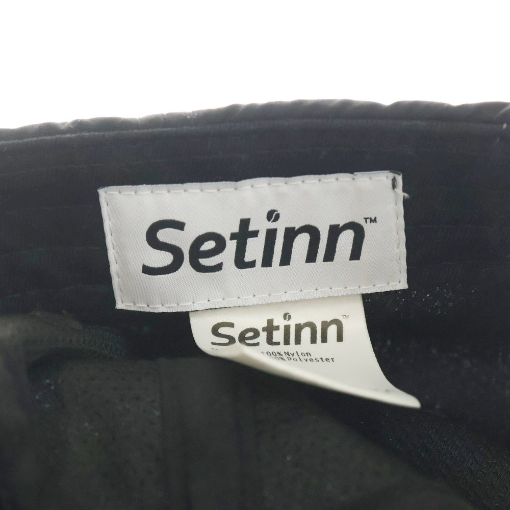 Setinn(セットイン) エンブロイダリー ロゴ ナイロン キャップ 帽子 ブラック