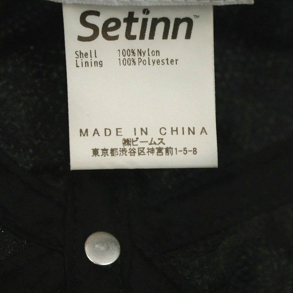 Setinn(セットイン) エンブロイダリー ロゴ ナイロン キャップ 帽子 ブラック
