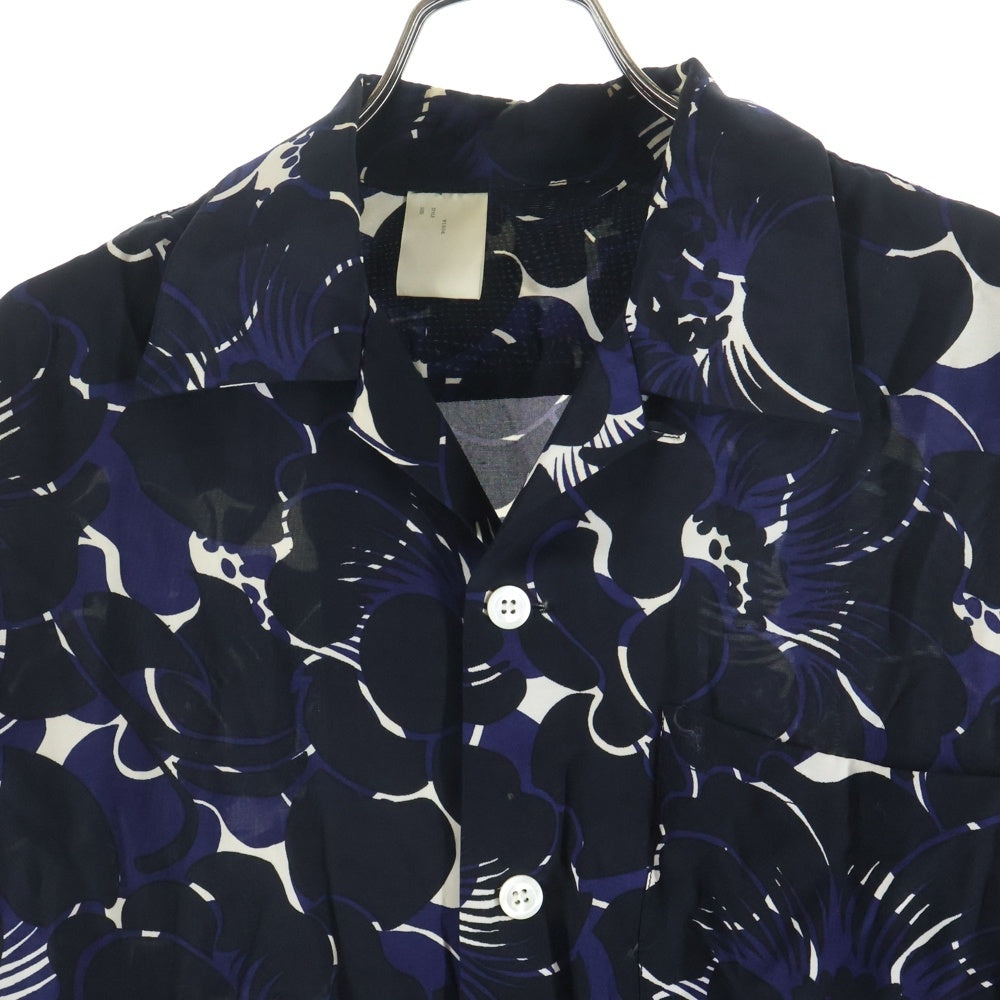 N.HOOLYWOOD(エヌハリウッド) 総柄 レーヨン オープンカラー 半袖 シャツ ブルー 971-SH06