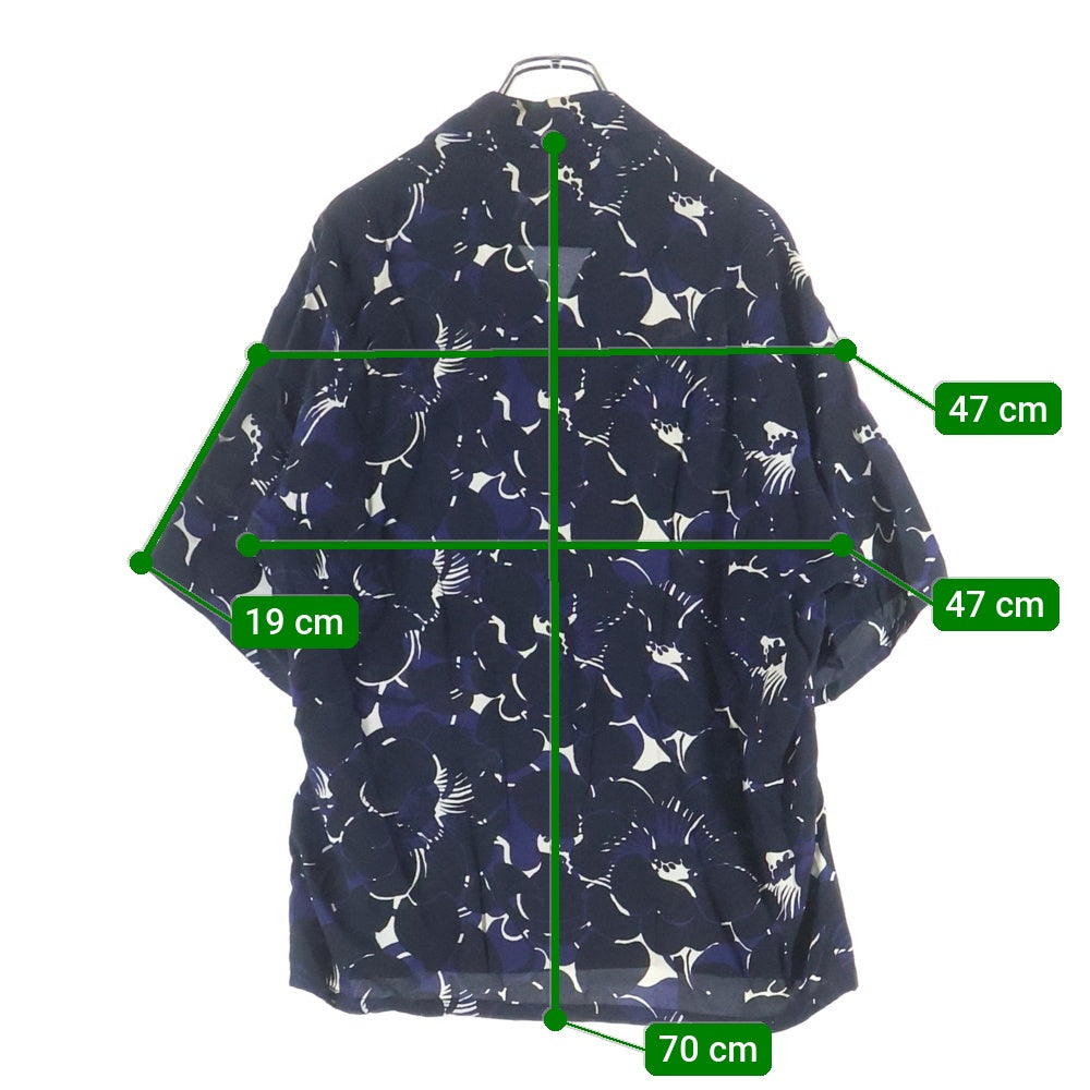 N.HOOLYWOOD(エヌハリウッド) 総柄 レーヨン オープンカラー 半袖 シャツ ブルー 971-SH06