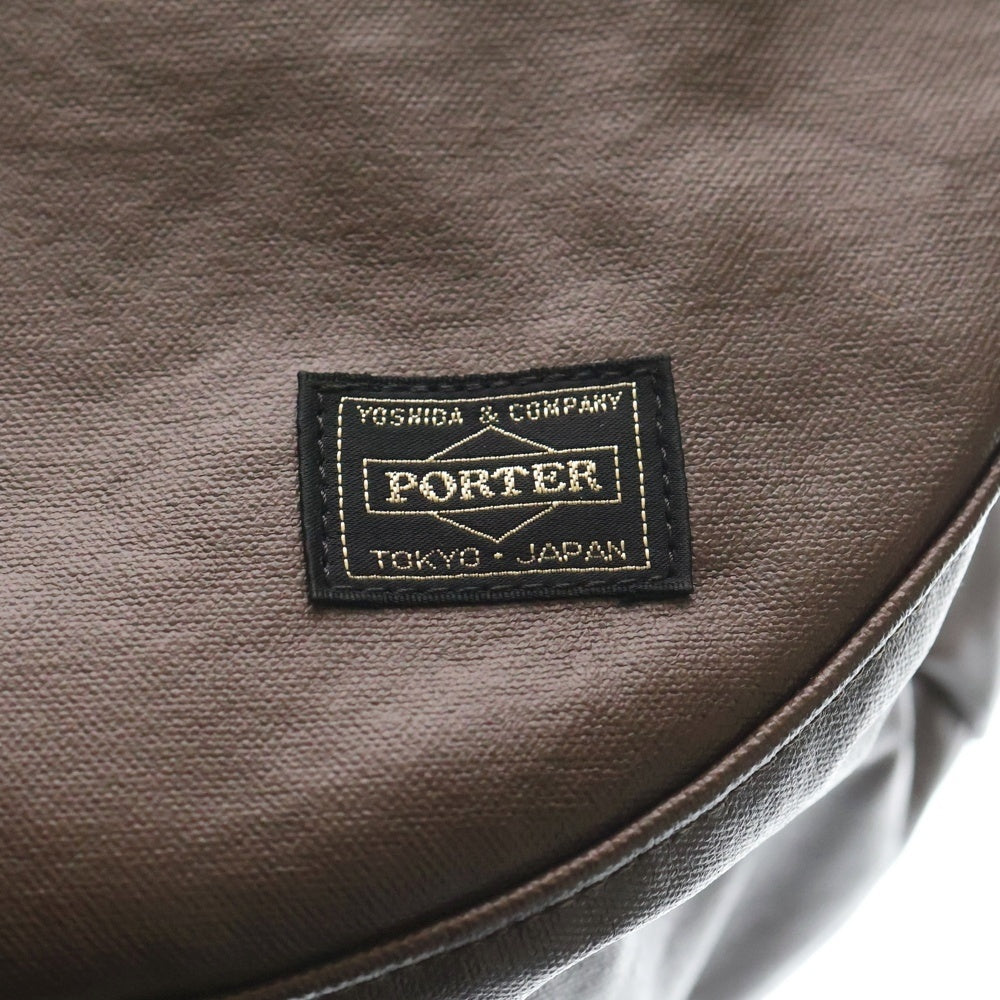 PORTER(ポーター) FREE STYLE フリースタイル フェイクレザー ショルダーバッグ ダークブラウン