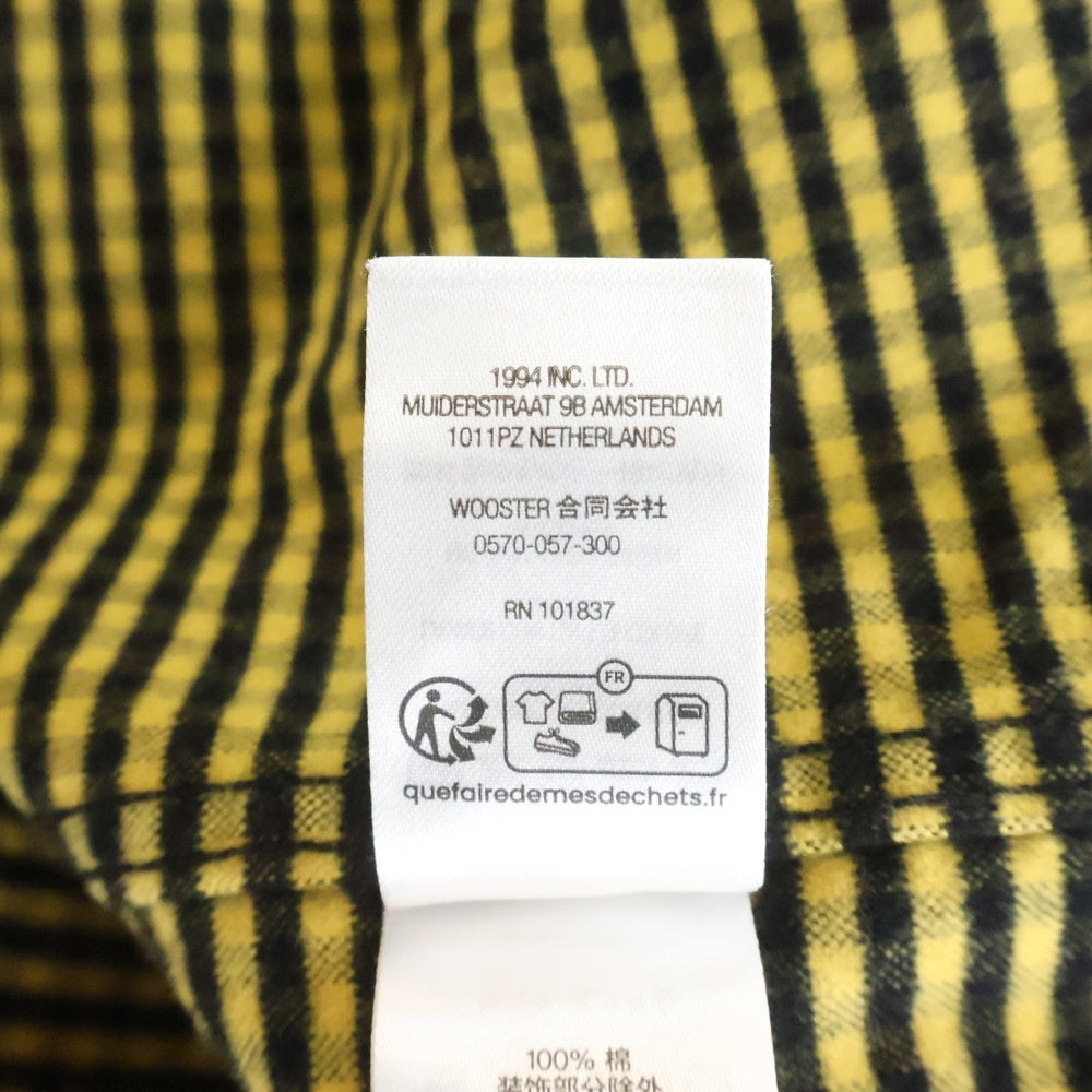 SUPREME(シュプリーム) 24SS Loose Fit Flannel Oxford Shirt ルーズフィット チェックフランネル 長袖オックスフォードシャツ イエロー/ブラック