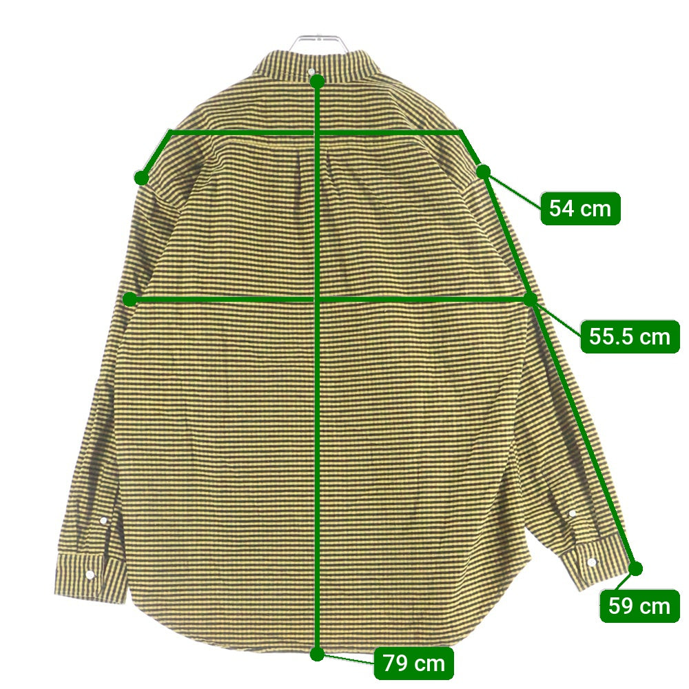 SUPREME(シュプリーム) 24SS Loose Fit Flannel Oxford Shirt ルーズフィット チェックフランネル 長袖オックスフォードシャツ イエロー/ブラック